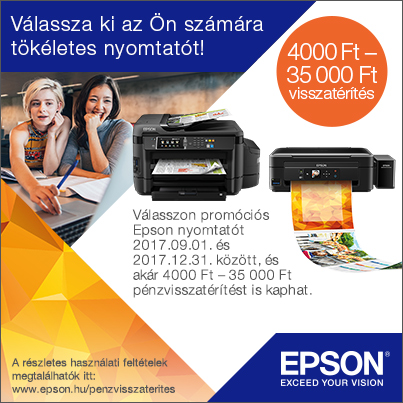 Vásároljon most Epson külsőtartályos nyomtatót és pénz áll a házhoz!